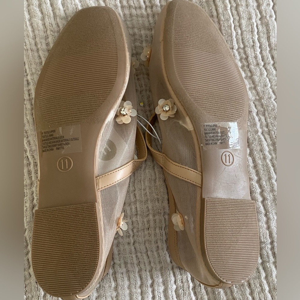 a new day Cream Floral Embellished Flats - Picture 5 of 5
